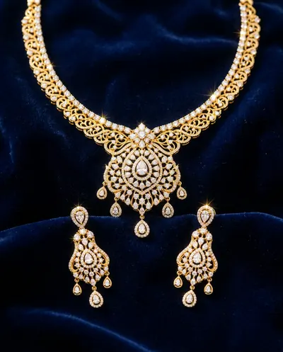 Jewellery ad creative of a bridal necklace set